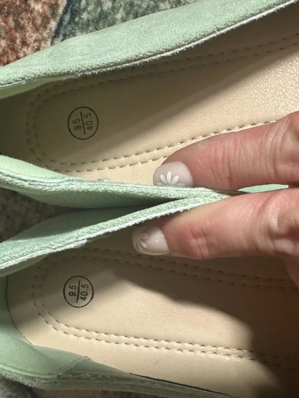 Minimalist Mint Green Textured Ballet Flats | Size 9.5